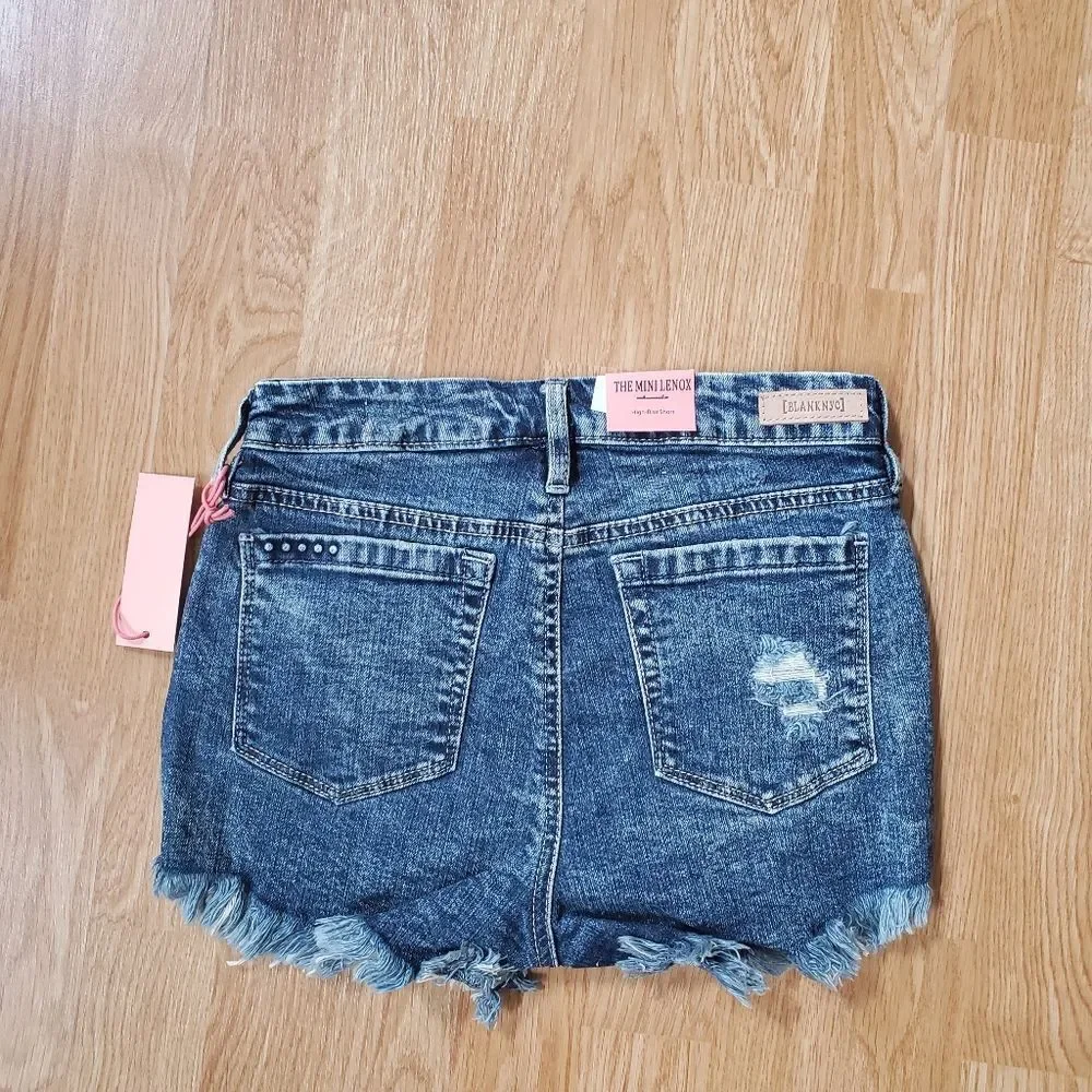 Blank NYC Girls Blue Distressed Denim Shorts